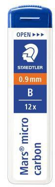 STAEDTLER Feinmine Mars micro carbon 250 0,7 mm B – 12 Stück für präzises Zeichnen