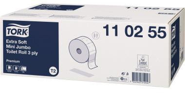 TORK Toilettenpapier Mini Jumbo 110255 3-lagig weiß 12 Rollen T2-System