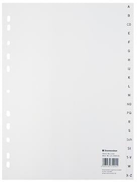 Soennecken A-Z Register DIN A4 volle Höhe PP grau – 20 Blatt, 11fach Lochung