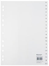 Soennecken A-Z Register DIN A4 volle Höhe PP grau – 20 Blatt, 11fach Lochung