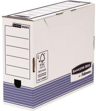 Bankers Box Archivbox R-Kive Prima 80mm DIN A4 weiß/blau von Fellowes