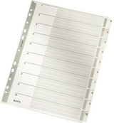 LEITZ Zahlenregister 1-5 DIN A4 volle Höhe 160g Karton grau mit Deckblatt