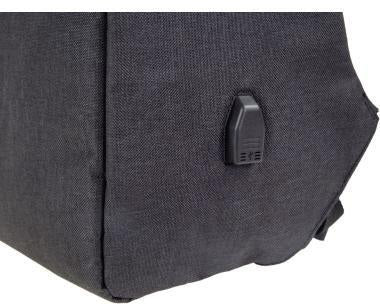 LIGHTPAK SAFEPAK Notebookrucksack grau Polyester bis 15" – Reißverschluss