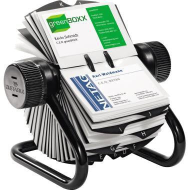 DURABLE Rollkartei VISIFIX 248101 – 400 Karten, A-Z, schwarz, Stahl/Kunststoff