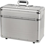 ALUMAXX Pilotenkoffer OMEGA 45122 – Aluminium, 48x37x23 cm, Laptopfach, Teleskopgriff, Zahlenschloss