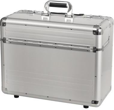 ALUMAXX Pilotenkoffer OMEGA 45122 – Aluminium, 48x37x23 cm, Laptopfach, Teleskopgriff, Zahlenschloss