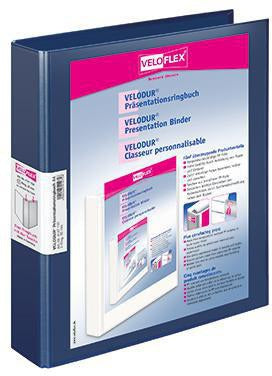 VELOFLEX Präsentationsringbuch VELODUR A4 dunkelblau 2-Ring-Mechanik 46 mm Rücken