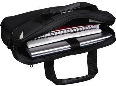 LIGHTPAK Notebooktasche Sierra 46112 – Polyester schwarz, Trolley-Gurt, 39x28x5 cm Fach