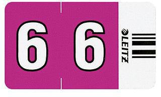 LEITZ Ziffernsignal Orgacolor 66061000 violett 500 St./Pack. – Selbstklebende Ziffernetiketten