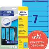 Avery Zweckform Ordnerrückenetikett L4763-20 ultragrip 38 x 192 mm blau 140 Stück
