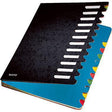 LEITZ Ordnungsmappe Deskorganizer Color 59120095 – 12 Fächer, schwarz, DIN A4