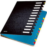 LEITZ Ordnungsmappe Deskorganizer Color 59120095 – 12 Fächer, schwarz, DIN A4