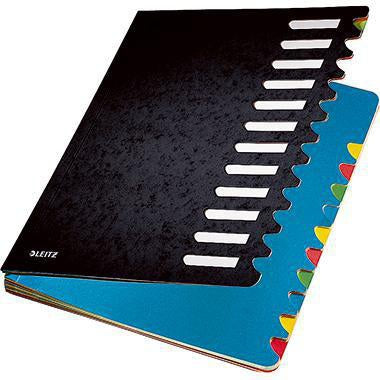 LEITZ Ordnungsmappe Deskorganizer Color 59120095 – 12 Fächer, schwarz, DIN A4