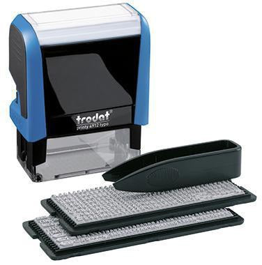 Trodat Textstempel Typo Printy 43145 47x18 mm schwarz/blau – Selbstfärber mit individ. Textplatte