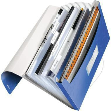 Leitz Fächermappe WOW 45890036 DIN A4 6 Fächer PP blau mit Gummizug