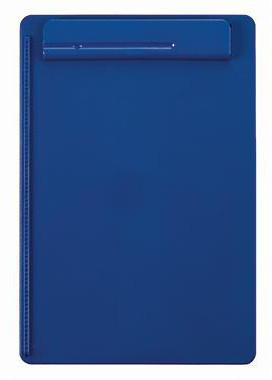 MAUL Klemmbrett MAULgo uni DIN A4 aus blauem Kunststoff mit integrierter Stifthalterung