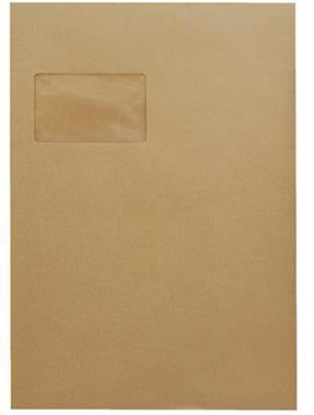 Soennecken Versandtasche DIN C4 229 x 324 mm mit Fenster und Selbstklebung, 25 Stück, natronbraun
