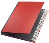 LEITZ Pultordner 59240025 DIN A4 A-Z 24 Fächer Graupappe rot