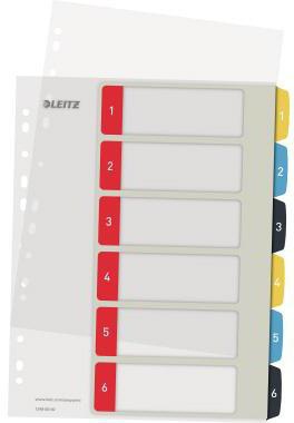 LEITZ Cosy Zahlenregister A4 1-5 mehrfarbig PP bedruckbar