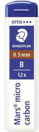 STAEDTLER Feinmine Mars micro carbon 250 0,7 mm B – 12 Stück für präzises Zeichnen