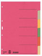 LEITZ Ordnerregister DIN A4 blanko, 6 Registerblätter, Recycling-Karton, farbig sortiert