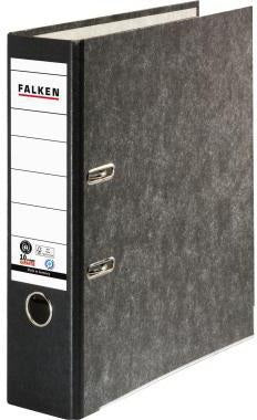 Falken Ordner S80 DIN A4 80 mm grau – Wolkenmarmor, Hebelmechanik, Blauer Engel