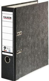 Falken Ordner S80 DIN A4 80 mm grau – Wolkenmarmor, Hebelmechanik, Blauer Engel