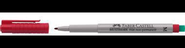 Faber-Castell MULTIMARK 152621 Folienstift 1mm rot – Radierbarer Tintenschreiber für CD, DVD & Folien