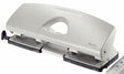 LEITZ Doppellocher 50120085 – Metall-Locher für 25 Blatt mit Anschlagschiene, grau