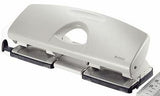 LEITZ Doppellocher 50120085 – Metall-Locher für 25 Blatt mit Anschlagschiene, grau