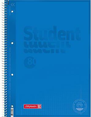 BRUNNEN Collegeblock Student Colour Code DIN A4 kariert, 80 Blatt, kiwi grün, Spiralbindung