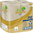 Eco Natural Toilettenpapier 2-lagig, 250 Blatt, 64 Rollen, FSC-zertifiziert, havanna