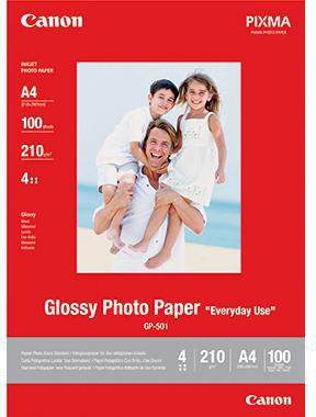 Canon Fotopapier GP501 Glossy DIN A4 200g/m² weiß 100 Blatt für Inkjetdrucker