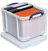 Really Useful Box Aufbewahrungsbox 35C 35l transparent – Stapelbar, DIN A4, Bügelverschlüsse