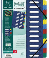 Exacompta Ordnungsmappe Harmonika 55242E DIN A4 24 Fächer blau mit Gummizug