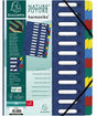 Exacompta Ordnungsmappe Harmonika 55242E DIN A4 24 Fächer blau mit Gummizug