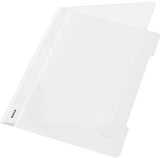 LEITZ Schnellhefter 41910001 DIN A4 für 250 Blatt PVC weiß – reißfeste Hartfolie