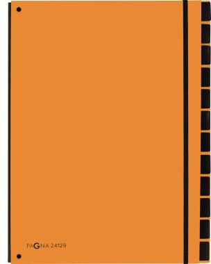 PAGNA Pultordner TREND 24129-09 – 12 Fächer, 3 Sichtlöcher, orange