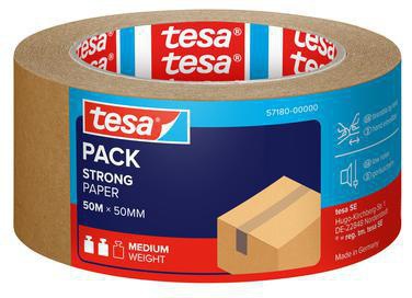 tesa Packband tesapack Paper EcoLogo 57180-00000 50mm x 50m braun – Umweltfreundliches Papierklebeband