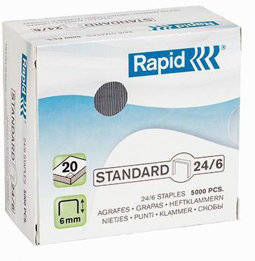 Rapid Heftklammern Standard 24/6 von LEITZ – 5.000 Stück, verzinkter Stahl, für Büroheftgeräte