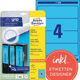 Avery Zweckform Ordnerrückenetikett L4767-20 ultragrip 61x192 mm blau 80 Stück