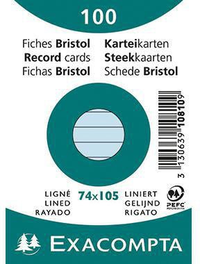 Exacompta Karteikarte DIN A7 liniert weiß 205 g/m² 100 Stück PEFC