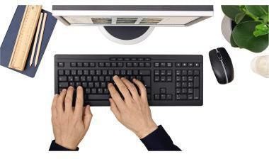 CHERRY STREAM DESKTOP Tastatur-Maus-Set – Kabellos, leise SX-Scherentechnologie, QWERTZ, Blauer Engel