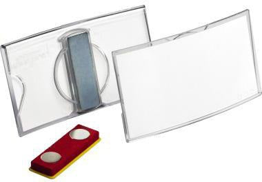 DURABLE Namensschild KONVEX 40x75mm mit Magnet, 25 Stück, transparent