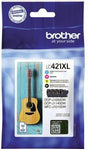 Brother Tintenpatrone LC421XLVAL Original 4er-Pack je ca. 500 Seiten schwarz cyan magenta gelb