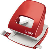 LEITZ Locher NeXXt 5008 – Metall-Locher rot, 30 Blatt, 8 cm Lochung