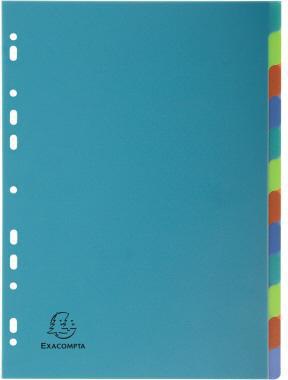Exacompta Forever 2706E Ordnerregister A4, 6-teilig, PP recycelt, blanko, mit Deckblatt