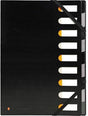 Exacompta Ordnungsmappe Exactive 55334E – 9 Fächer, schwarz, DIN A4, Polypropylen, Gummizug