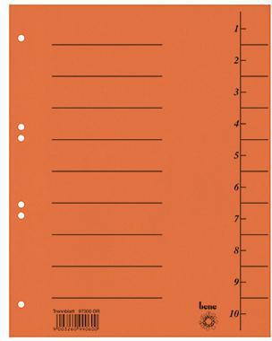 BENE Trennblatt 97300BL A4 Karton blau 100 St./Pack. mit 10 blanko Taben