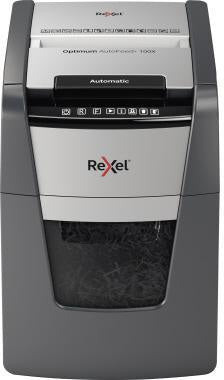 REXEL Aktenvernichter Optimum AutoFeed+ 100X – Partikelschnitt P-4, 100 Blatt automatisch